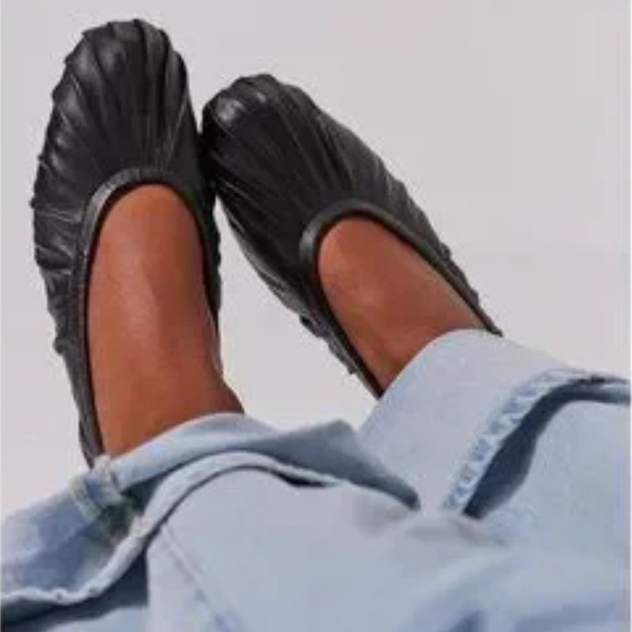 Free People Cara Ballet flat black leather flat size 8 - Picture 1 of 7